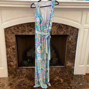 Lilly Pulitzer Bellina Conch Republic Maxi wrap dress.  Size medium. EUC. $55.